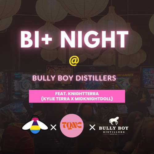 Flyer or graphic for the event Bi+ Night (Bisexual, Pansexual, Queer)