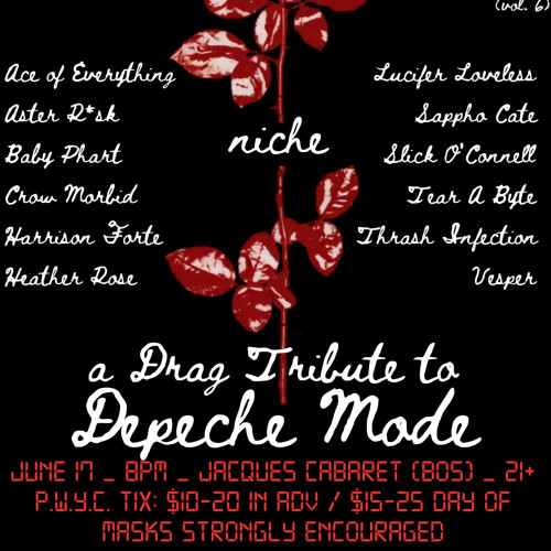 Flyer or graphic for the event NICHE: a DRAG TRIBUTE to DEPECHE MODE