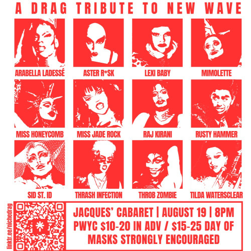 Flyer or graphic for the event NICHE: a DRAG TRIBUTE to NEW WAVE