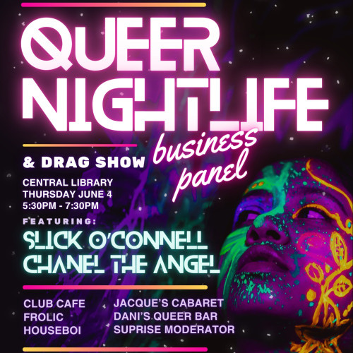 Flyer or graphic for the event Queer Nightlife: Panel and Drag Show