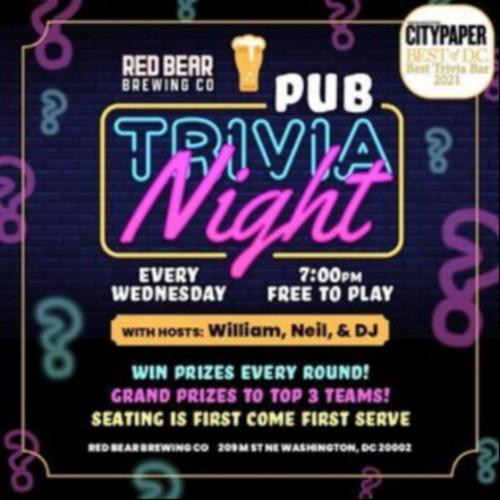 Flyer or graphic for the event Pub Trivia Night